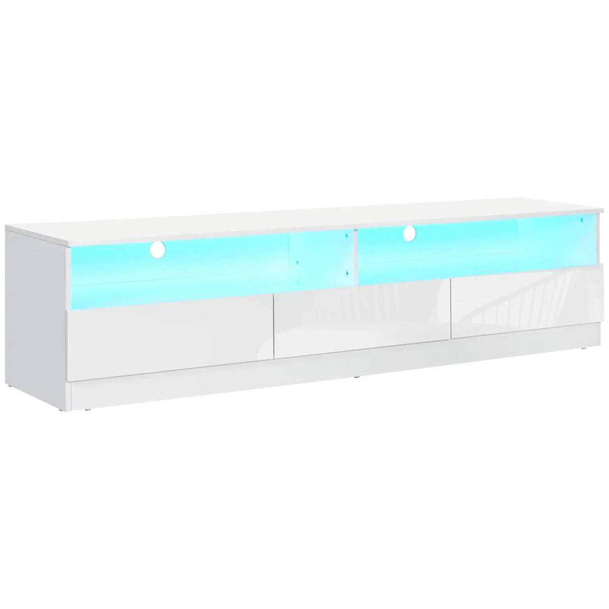 Aosom Led Lighted TV Stand For Up To 75" TV with Storage Drawers, image 2