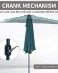 Aosom 9ft Outdoor Patio Half Round Umbrella Sunshield, image 11