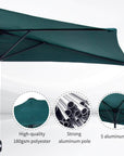 Aosom 9ft Outdoor Patio Half Round Umbrella Sunshield, image 12
