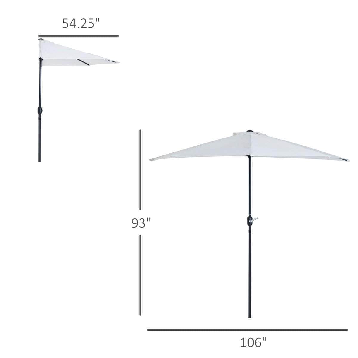 Aosom 9ft Outdoor Patio Half Round Umbrella Sunshield, image 3