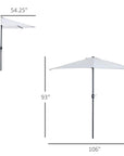 Aosom 9ft Outdoor Patio Half Round Umbrella Sunshield, image 3