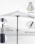 Aosom 9ft Outdoor Patio Half Round Umbrella Sunshield, image 5