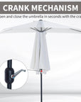 Aosom 9ft Outdoor Patio Half Round Umbrella Sunshield, image 6