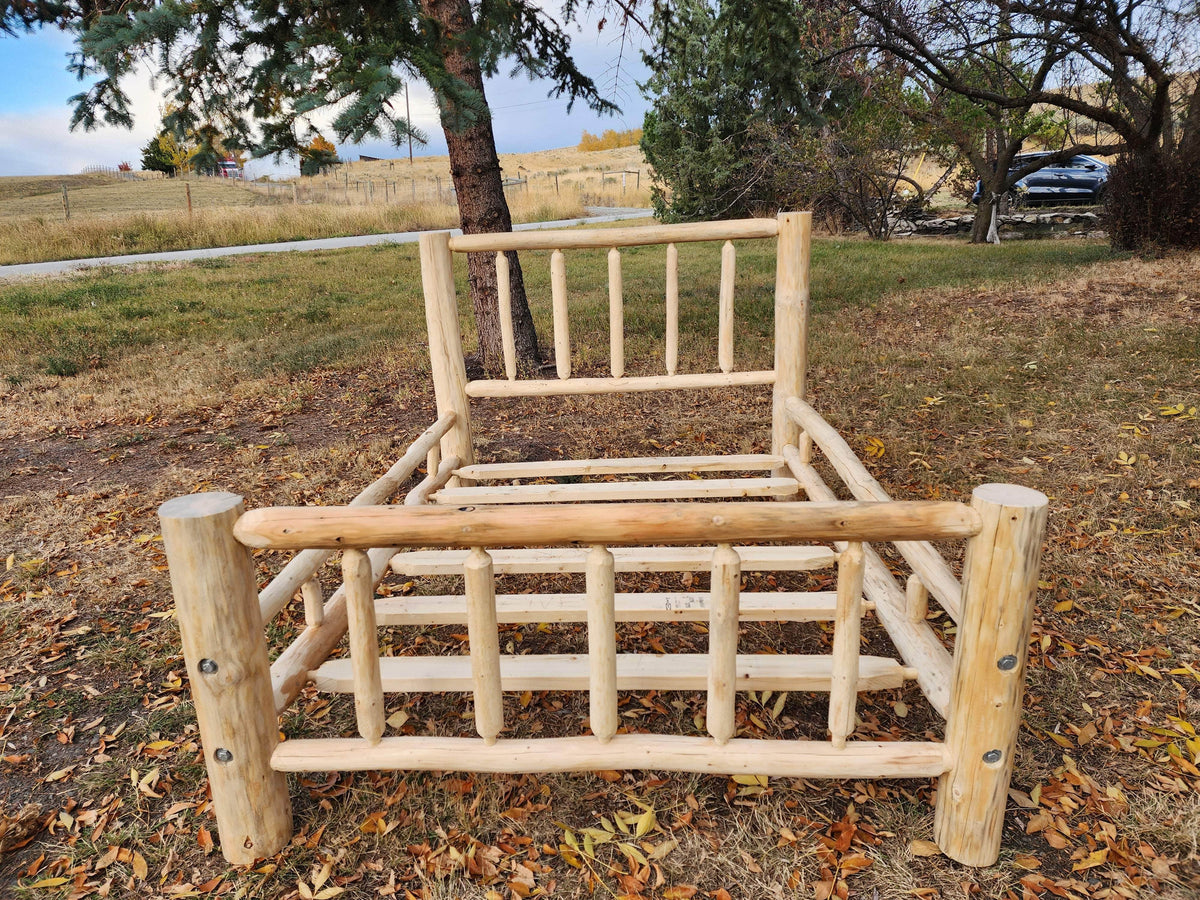 Canadian Log Furniture Traditional Solid Wood Log Cabin Bed Frame, image 4