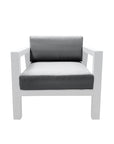 CIEUX Corsica Outdoor Patio Aluminum Metal Club Chair in White with Sunbrella Cushions, image 5