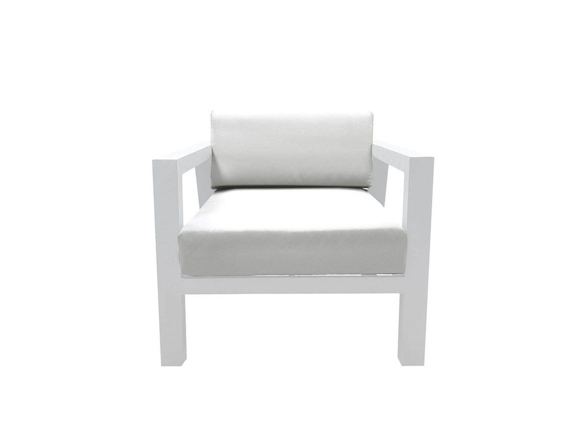 CIEUX Corsica Outdoor Patio Aluminum Metal Club Chair in White with Sunbrella Cushions, image 4