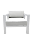 CIEUX Corsica Outdoor Patio Aluminum Metal Club Chair in White with Sunbrella Cushions, image 4