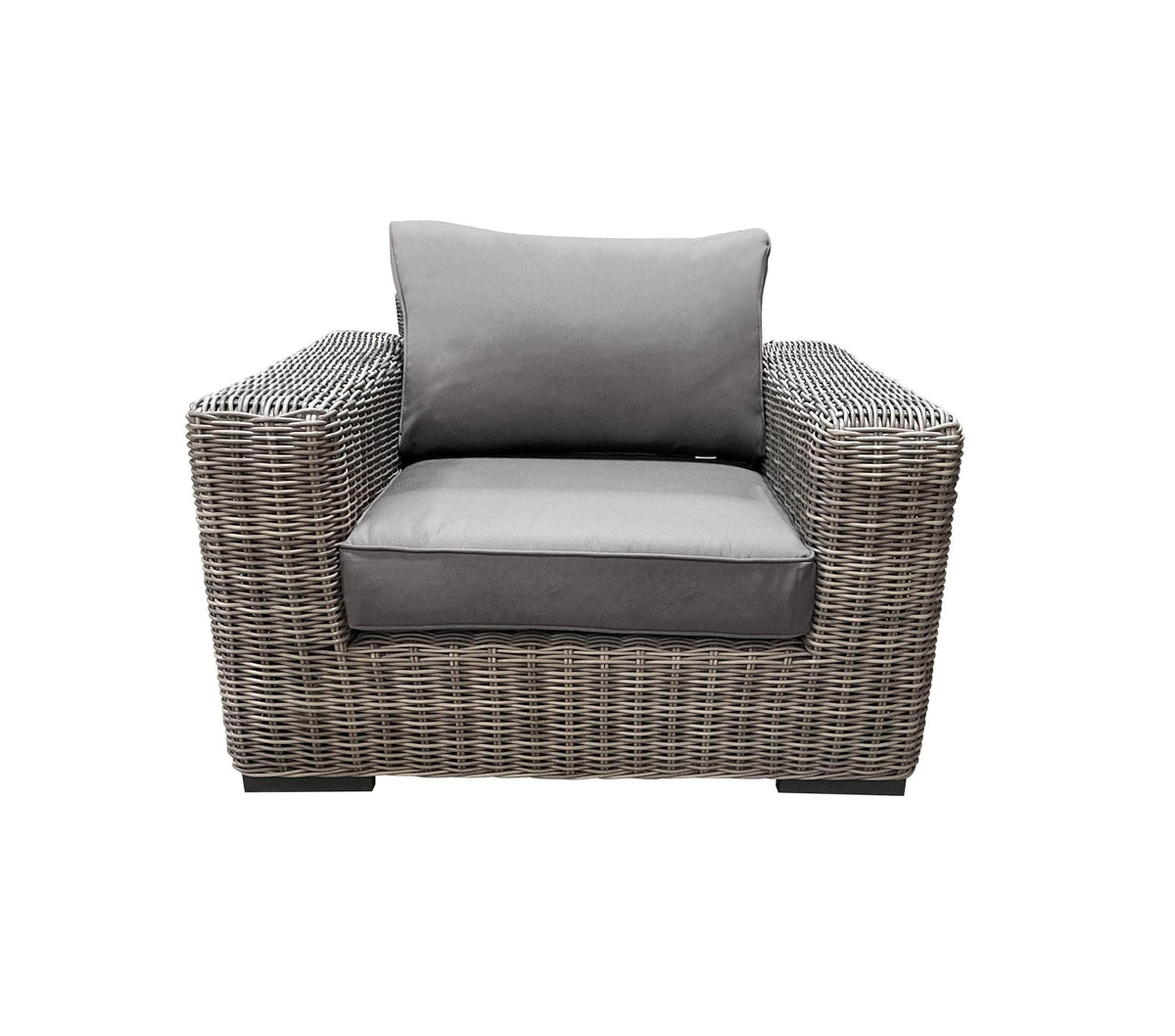 CIEUX Champagne Outdoor Patio Wicker Club Chair in Grey with Sunbrella Cushions, image 6