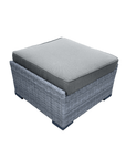 CIEUX Cannes Outdoor Patio Wicker Ottoman in Grey with Sunbrella Cushions, image 4