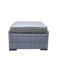 CIEUX Cannes Outdoor Patio Wicker Ottoman in Grey with Sunbrella Cushions, image 5