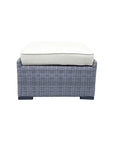 CIEUX Cannes Outdoor Patio Wicker Ottoman in Grey with Sunbrella Cushions, image 2