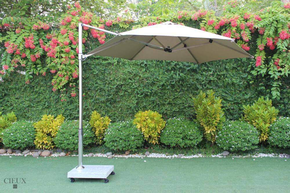 CIEUX Marseille Outdoor Cantilever Umbrella with Marble Base on Castors, image 1