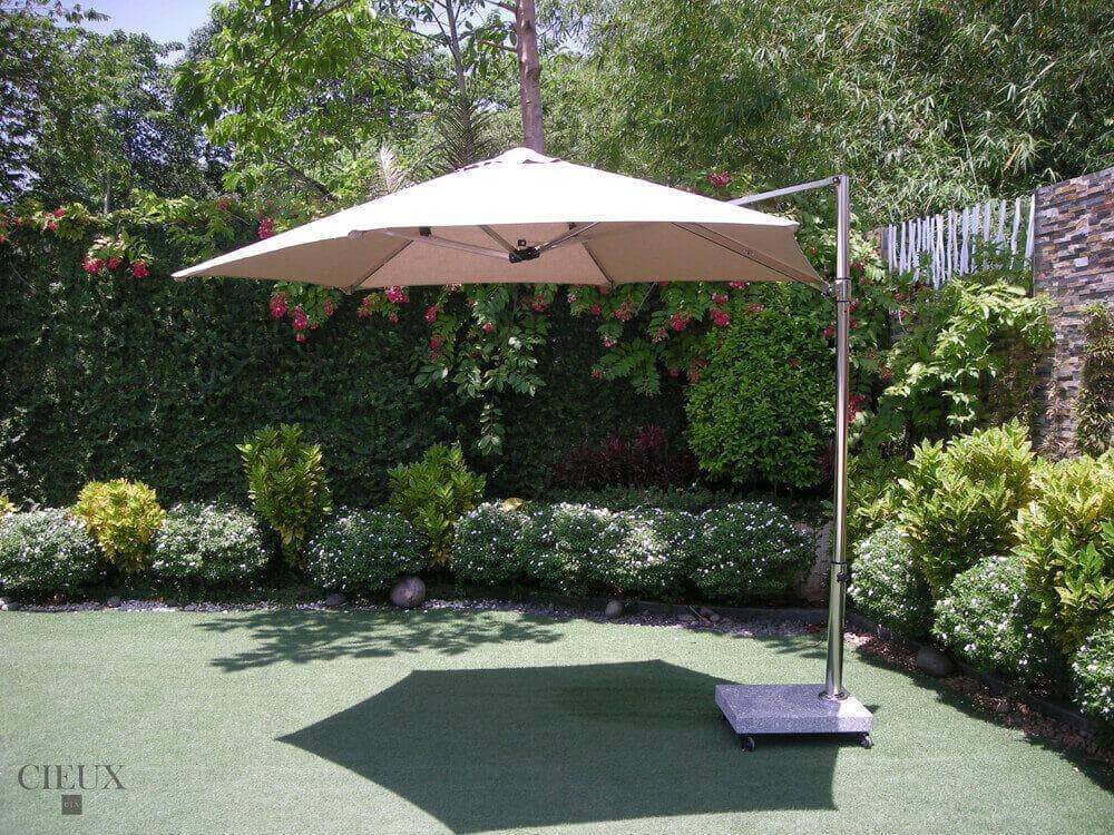 CIEUX Marseille Outdoor Cantilever Umbrella with Marble Base on Castors, image 2