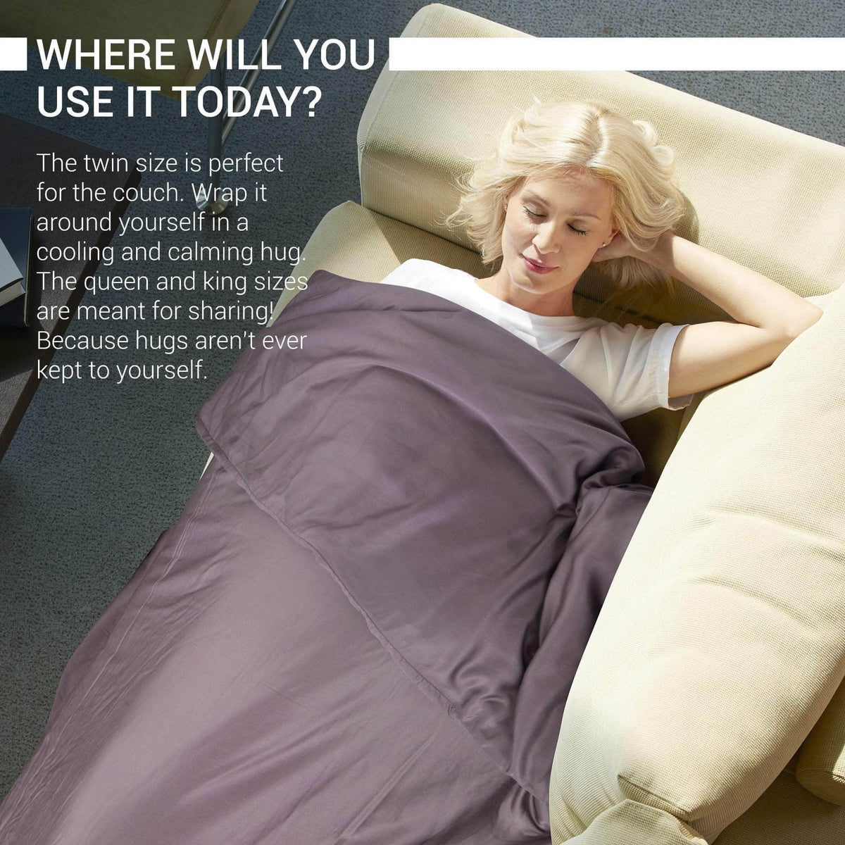 Hush Blankets Hush Iced 2.0 Organic Bamboo Cooling Weighted Blanket, image 3