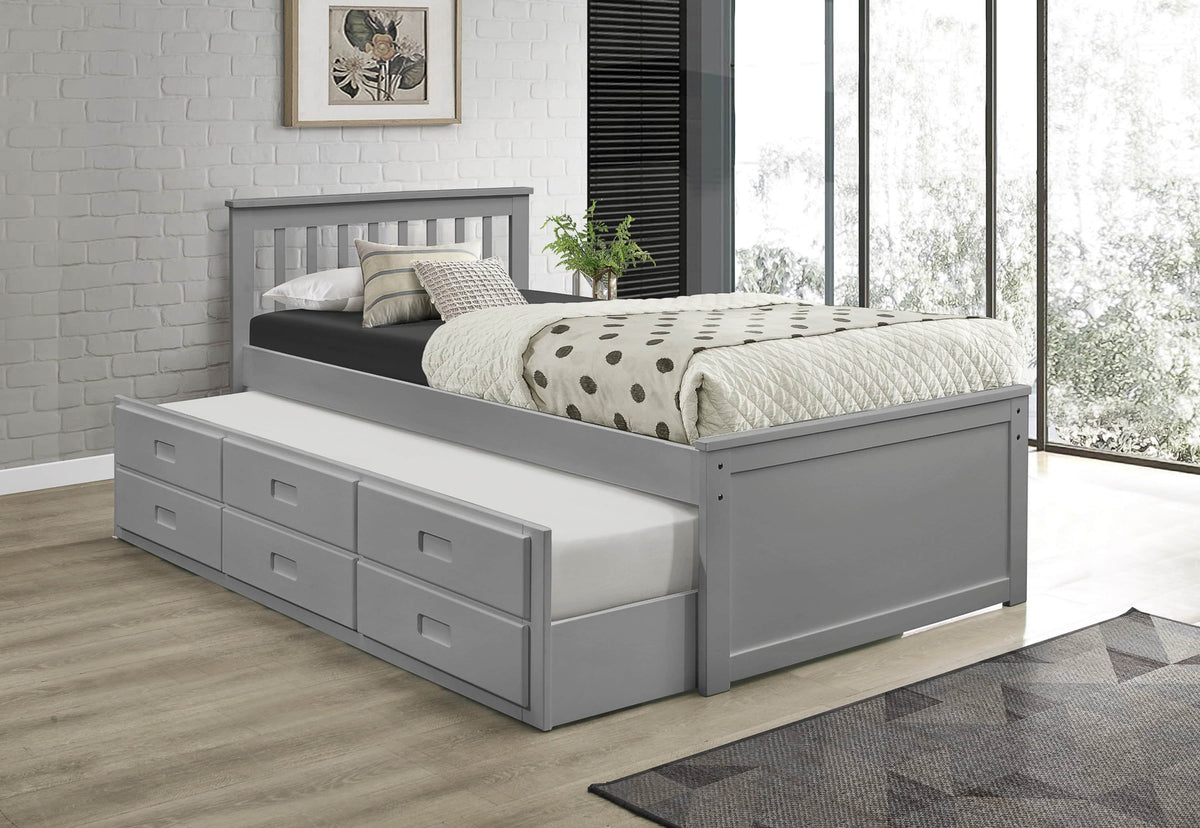 IFDC Red Deer Twin Size Captains Platform Bed with Twin Size Trundle, image 3