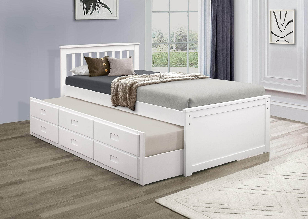IFDC Red Deer Twin Size Captains Platform Bed with Twin Size Trundle, image 2