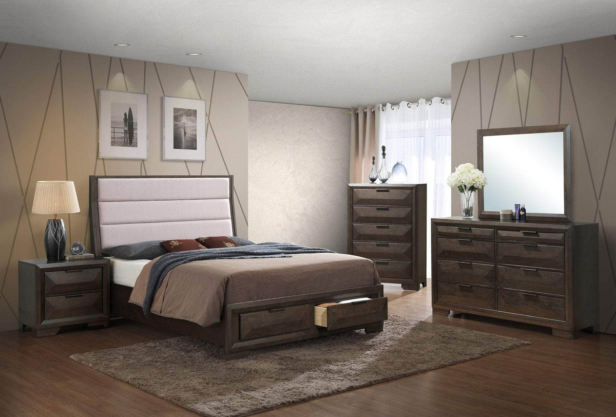 IFDC Emma Bedroom Set with Footboard Storage Drawers, image 1