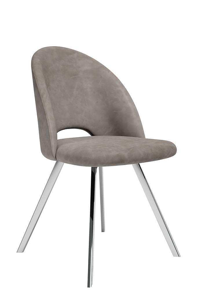 IFDC Merritt 7 Piece Sintered Stone Matte Snow White Marble Top and Stainless Steel Base Dining Room Furniture Set, image 3