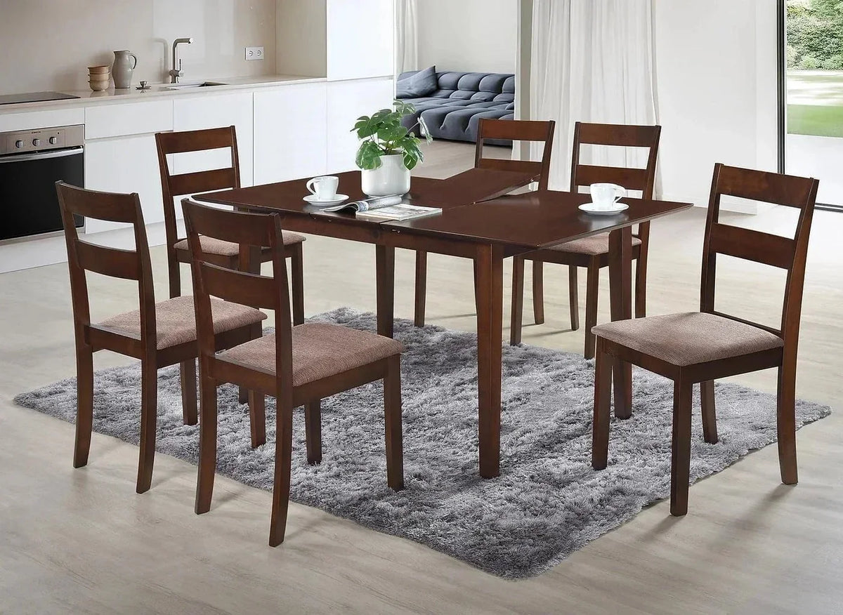 IFDC Castlegar 7 Piece Extendable Rectangular Dining Room Furniture Set, image 9