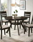 IFDC Rossland 5 Piece Round Espresso Dining Room Furniture Set, image 5