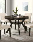 IFDC Rossland 5 Piece Round Espresso Dining Room Furniture Set, image 6