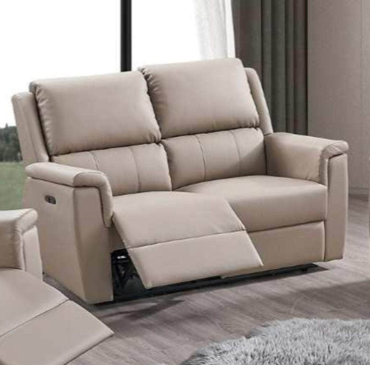 IFDC Kindersley 3 Piece Power Reclining Sofa, Loveseat and Chair Set in Stone Faux Leather, image 3