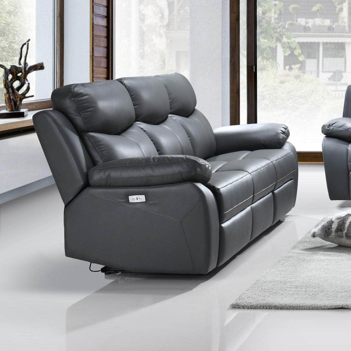 IFDC Whitby Power Reclining Sofa, Loveseat and Chair Set in Leather Match, image 9