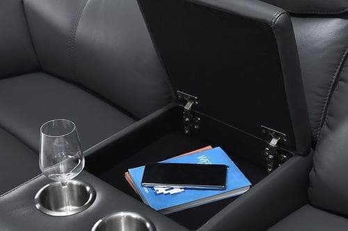 IFDC Whitby Power Reclining Loveseat with Console in Leather Match, image 4