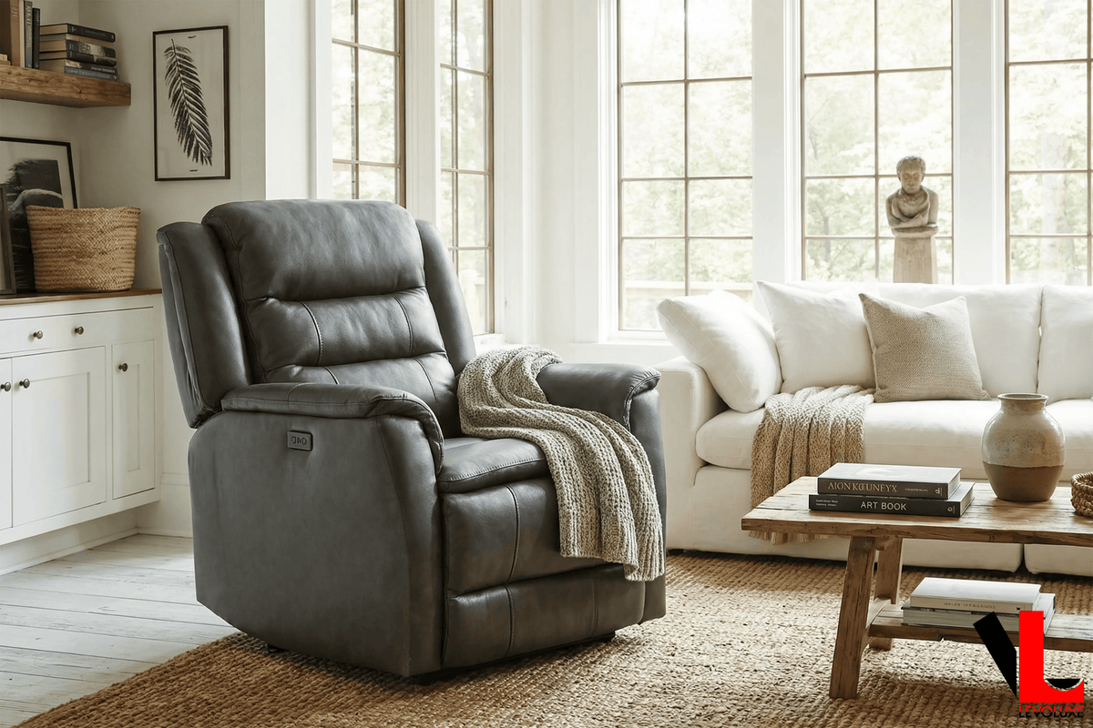 Levoluxe Carter 35" Power Reclining Chair in Leather Match, image 1