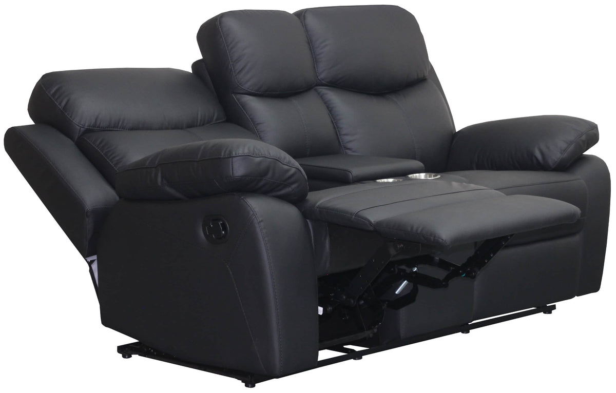 Levoluxe Aveon 76" Pillow Top Arm Reclining Loveseat with Storage Console in Leather Match, image 2