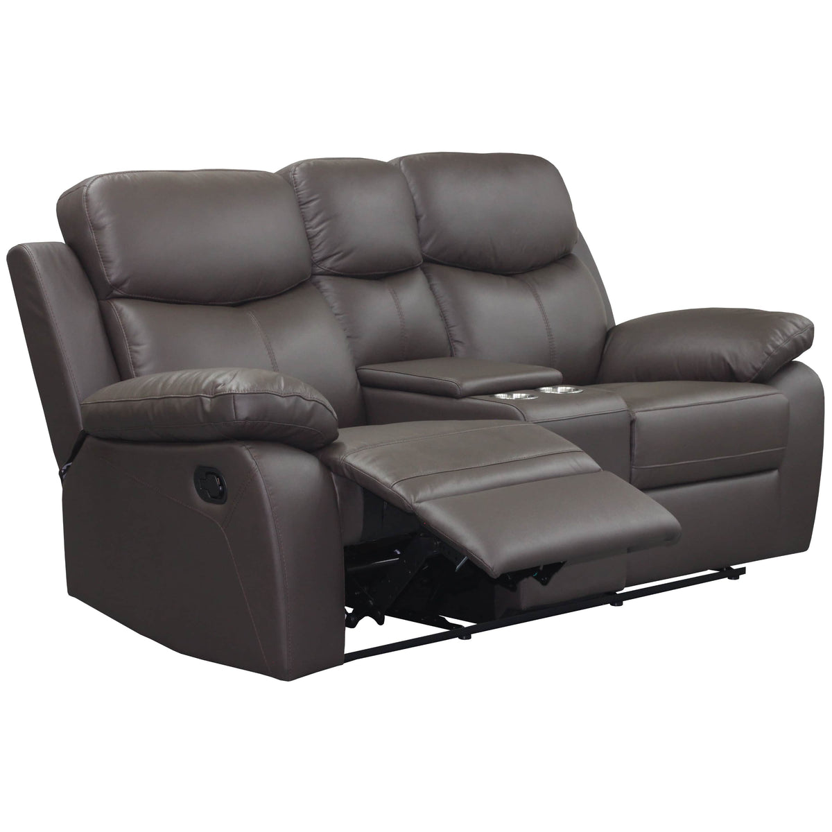 Levoluxe Aveon 76" Pillow Top Arm Reclining Loveseat with Storage Console in Leather Match, image 5
