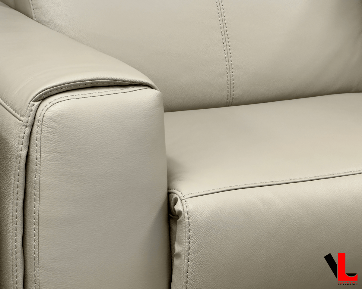 Levoluxe Lennox 67" Power Reclining Loveseat with Adjustable Headrest in Light Grey Leather Match, image 3