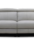 Levoluxe Lennox 67" Power Reclining Loveseat with Adjustable Headrest in Light Grey Leather Match, image 2