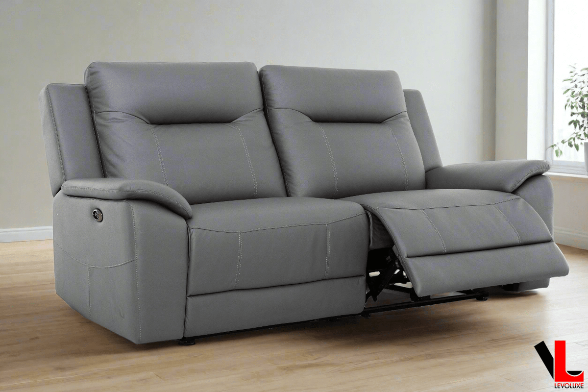 Levoluxe Avante 81" Jaxxon Steel Power Reclining 2 Seater Sofa, image 1
