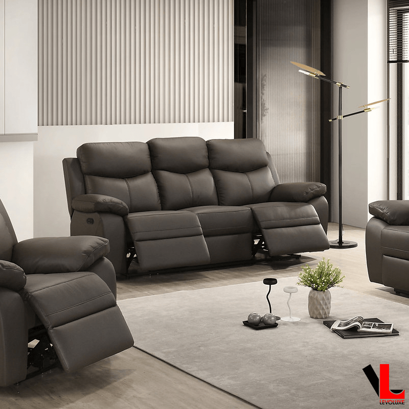 Levoluxe Aveon 83" Pillow Top Arm Reclining Sofa in Leather Match, image 9