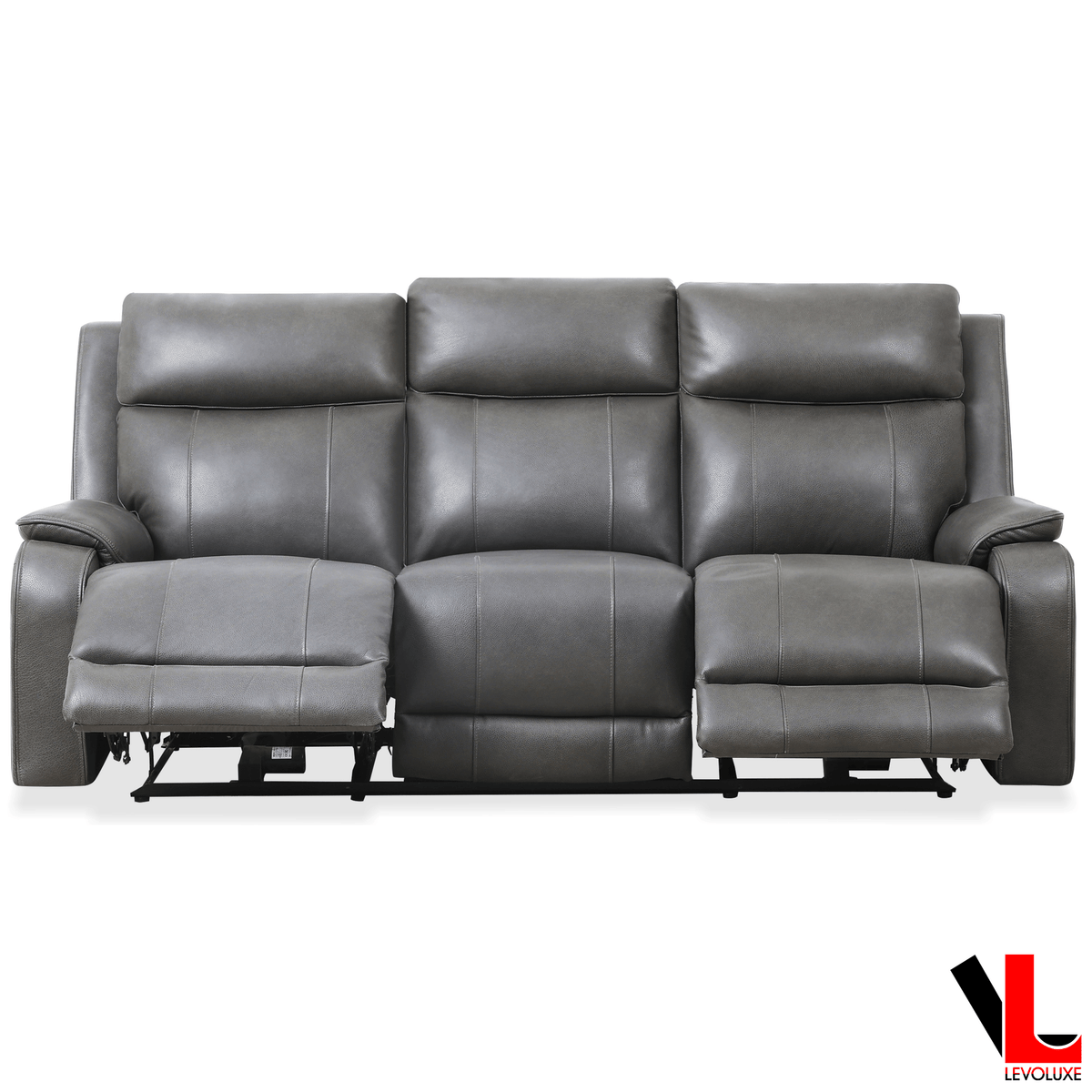 Levoluxe Brindle 83.5" Leather Match Power Reclining 3 Seater Sofa, image 5