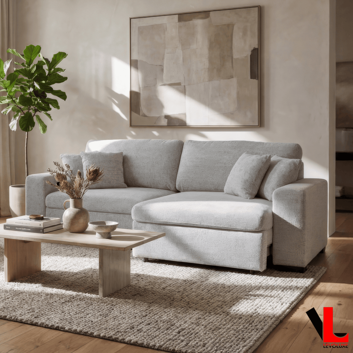 Levoluxe Galveston 106" Power Sliding 2 Seater Sofa in Chelsea Arctic, image 1