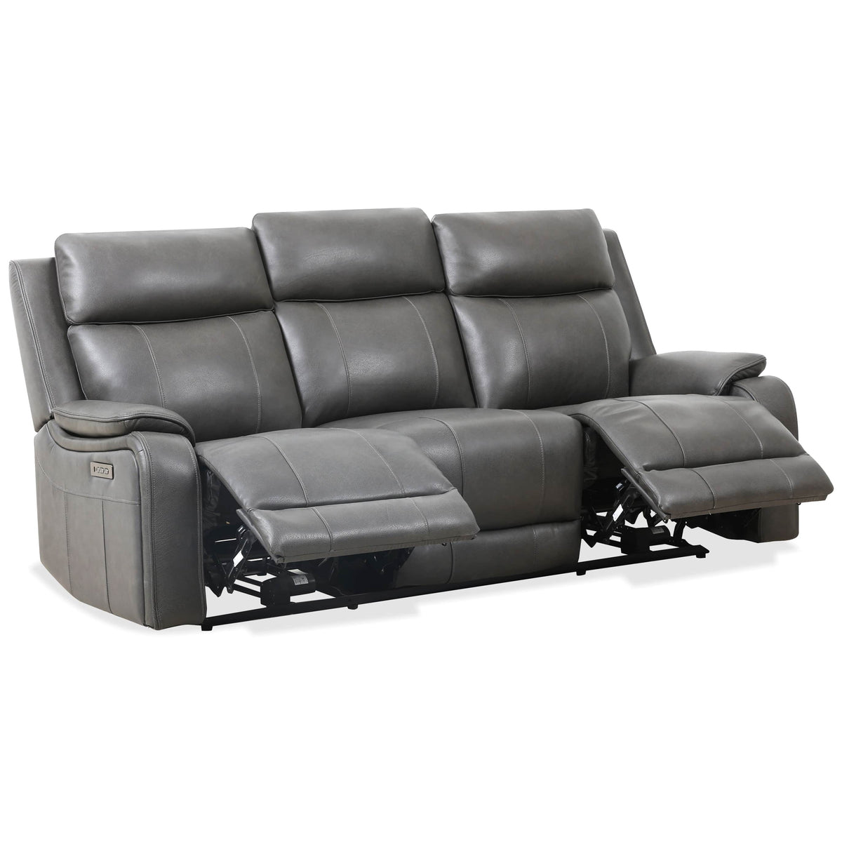 Levoluxe Brindle 83.5" Leather Match Power Reclining 3 Seater Sofa, image 3