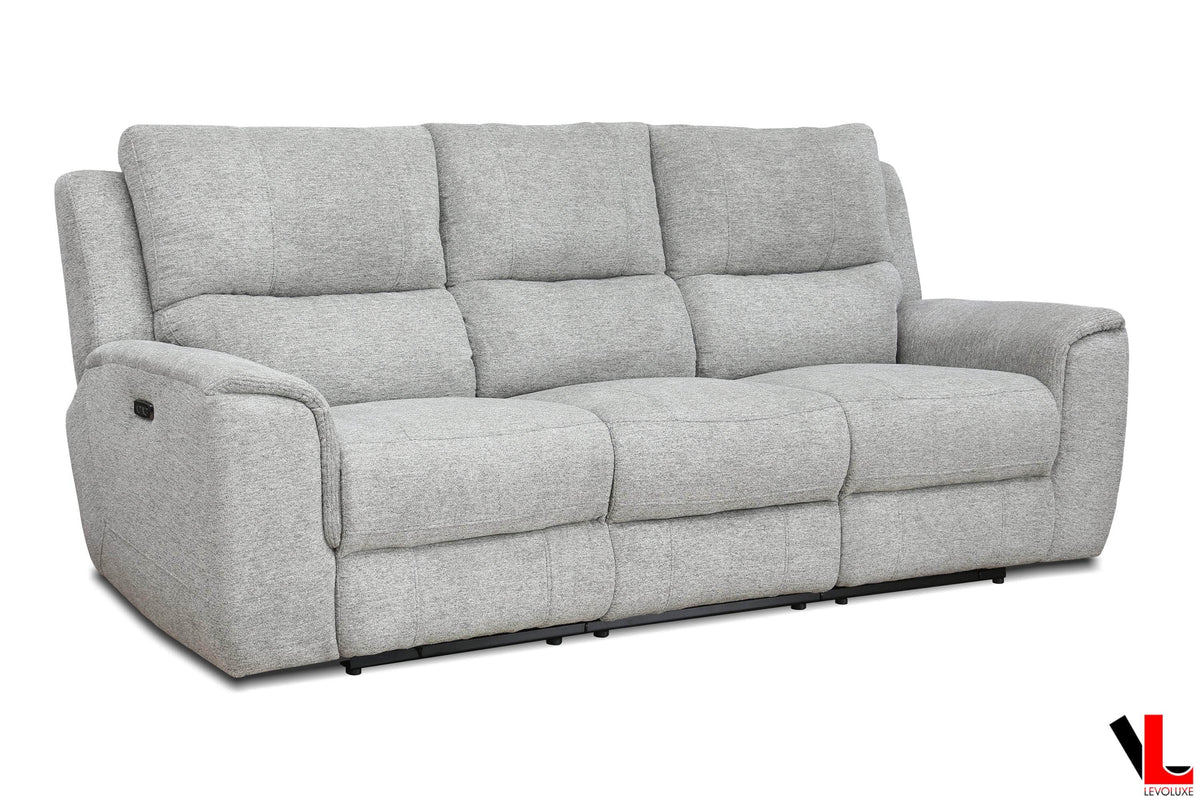 Levoluxe Sentinel 87.8" Power Reclining Sofa with Power Headrest in Tweed Ash Fabric, image 5