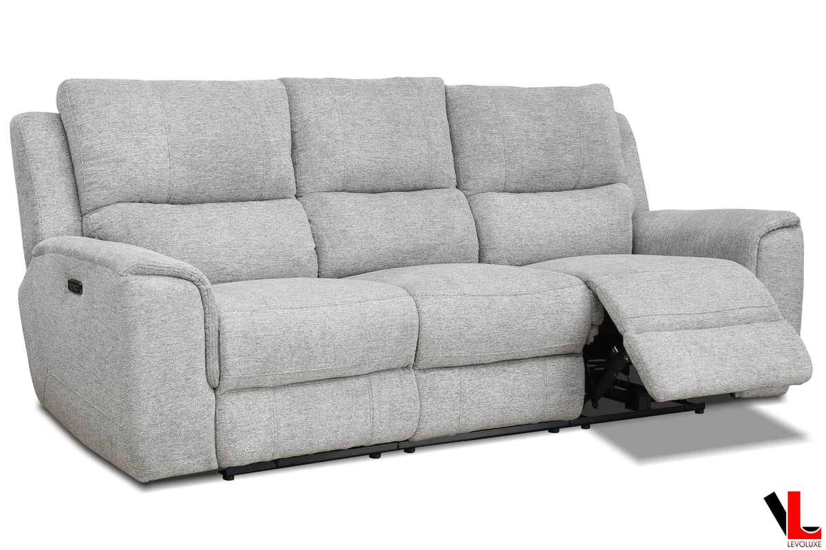 Levoluxe Sentinel 87.8" Power Reclining Sofa with Power Headrest in Tweed Ash Fabric, image 3