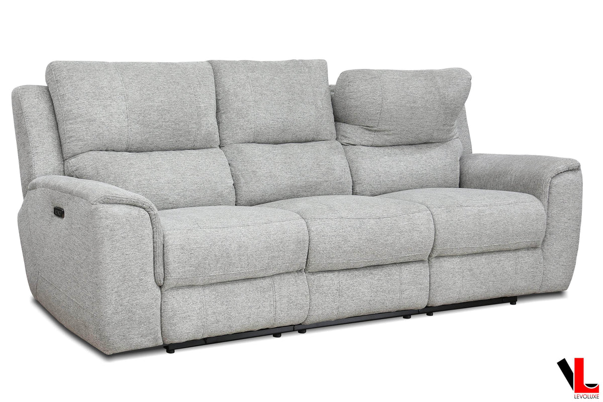 Levoluxe Sentinel 87.8" Power Reclining Sofa with Power Headrest in Tweed Ash Fabric, image 4