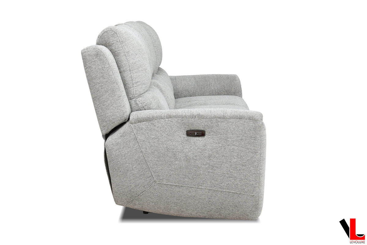 Levoluxe Sentinel 87.8" Power Reclining Sofa with Power Headrest in Tweed Ash Fabric, image 7