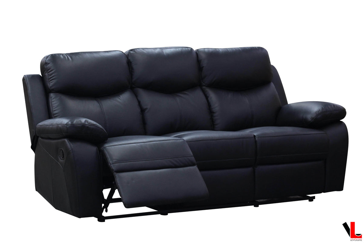 Levoluxe Aveon 2 Piece Pillow Top Arm Reclining Sofa and Loveseat Set in Leather Match, image 2
