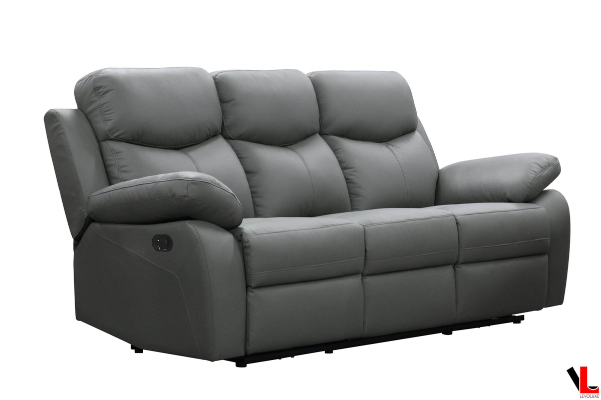 Levoluxe Aveon 3 Piece Pillow Top Arm Reclining Sofa, Loveseat and Chair Set in Leather Match, image 11