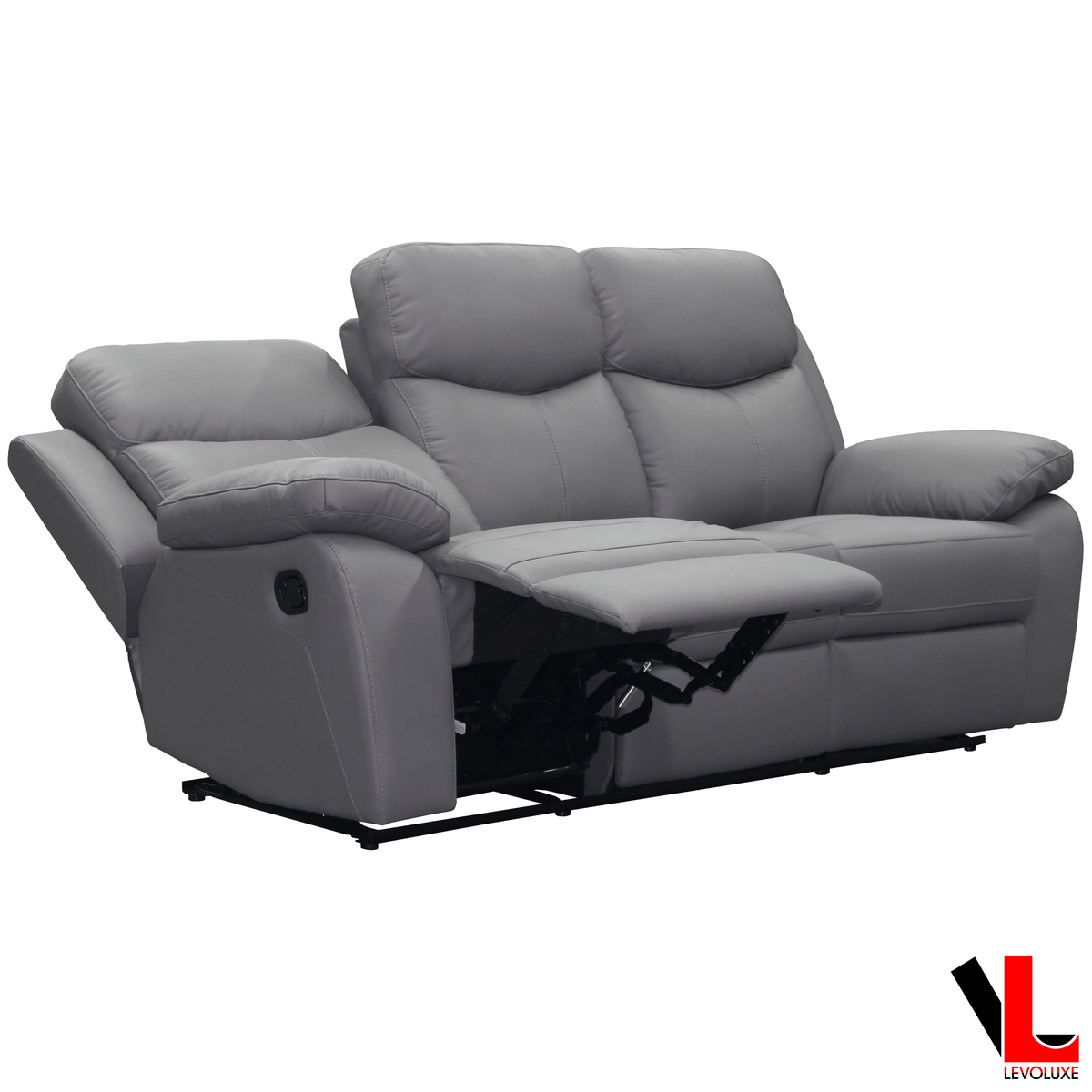 Levoluxe Aveon 3 Piece Pillow Top Arm Reclining Sofa, Loveseat and Chair Set in Leather Match, image 10