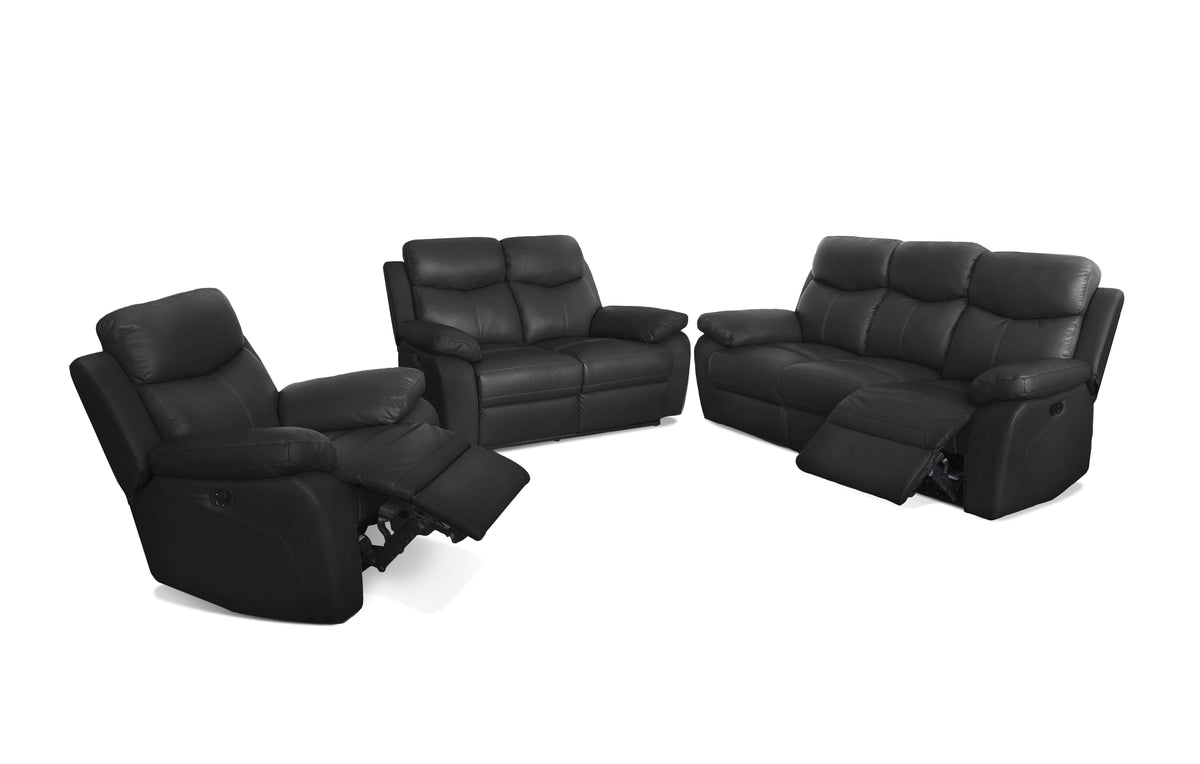 Levoluxe Aveon 3 Piece Pillow Top Arm Reclining Sofa, Loveseat and Chair Set in Leather Match, image 2