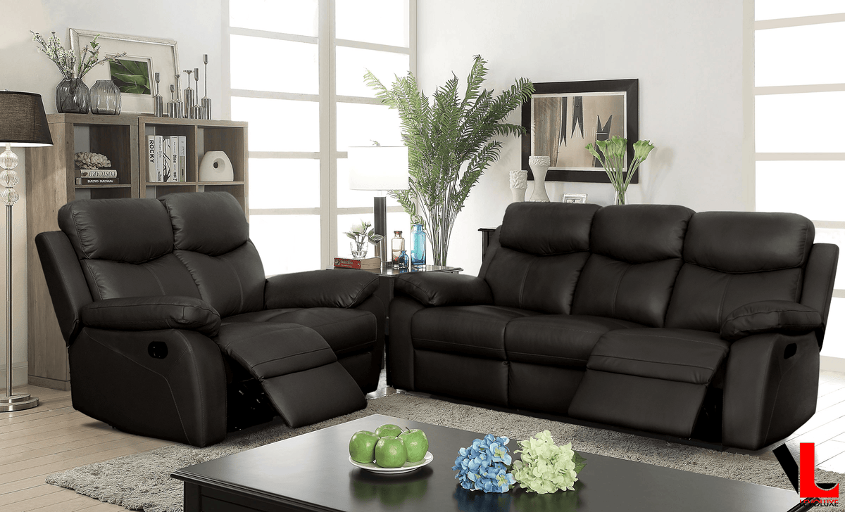 Levoluxe Aveon 2 Piece Pillow Top Arm Reclining Sofa and Loveseat Set in Leather Match, image 16