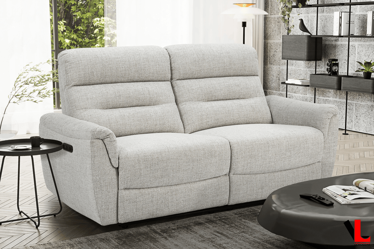 Levoluxe Cain 2 Piece Power Reclining Sofa and Loveseat Set in Weave Fabric, image 2
