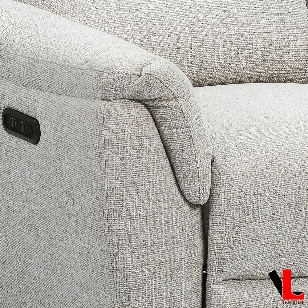 Levoluxe Cain 3 Piece Power Reclining Sofa, Loveseat and Chair Set in Weave Fabric, image 5