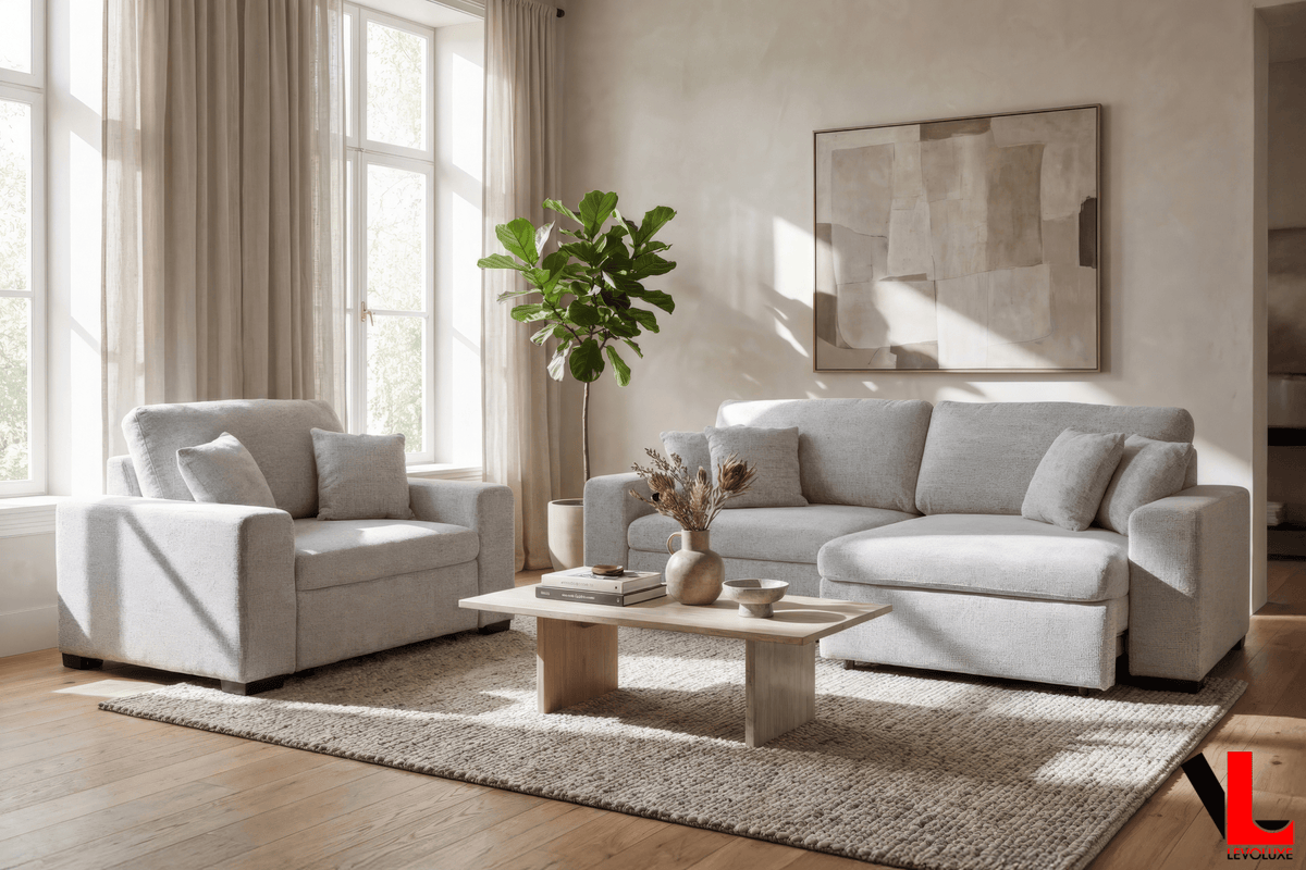 Levoluxe Galveston 2 Piece Power Sliding Sofa and Chair Set in Chelsea Arctic, image 2